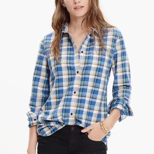 NWT Small Tulsa Plaid Slim Flannel Boyshirt